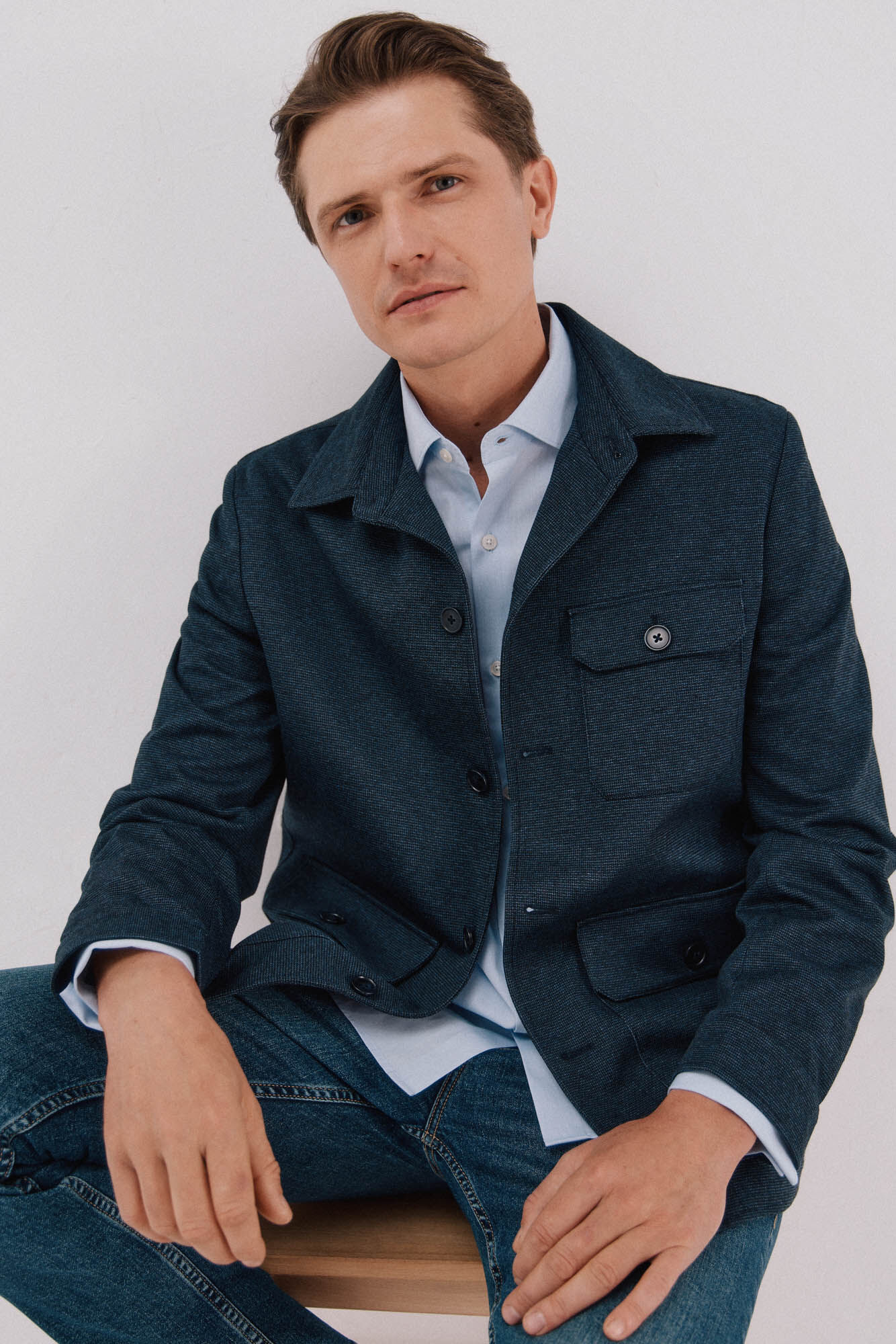 Cortefiel Knitted jersey-knit Navy