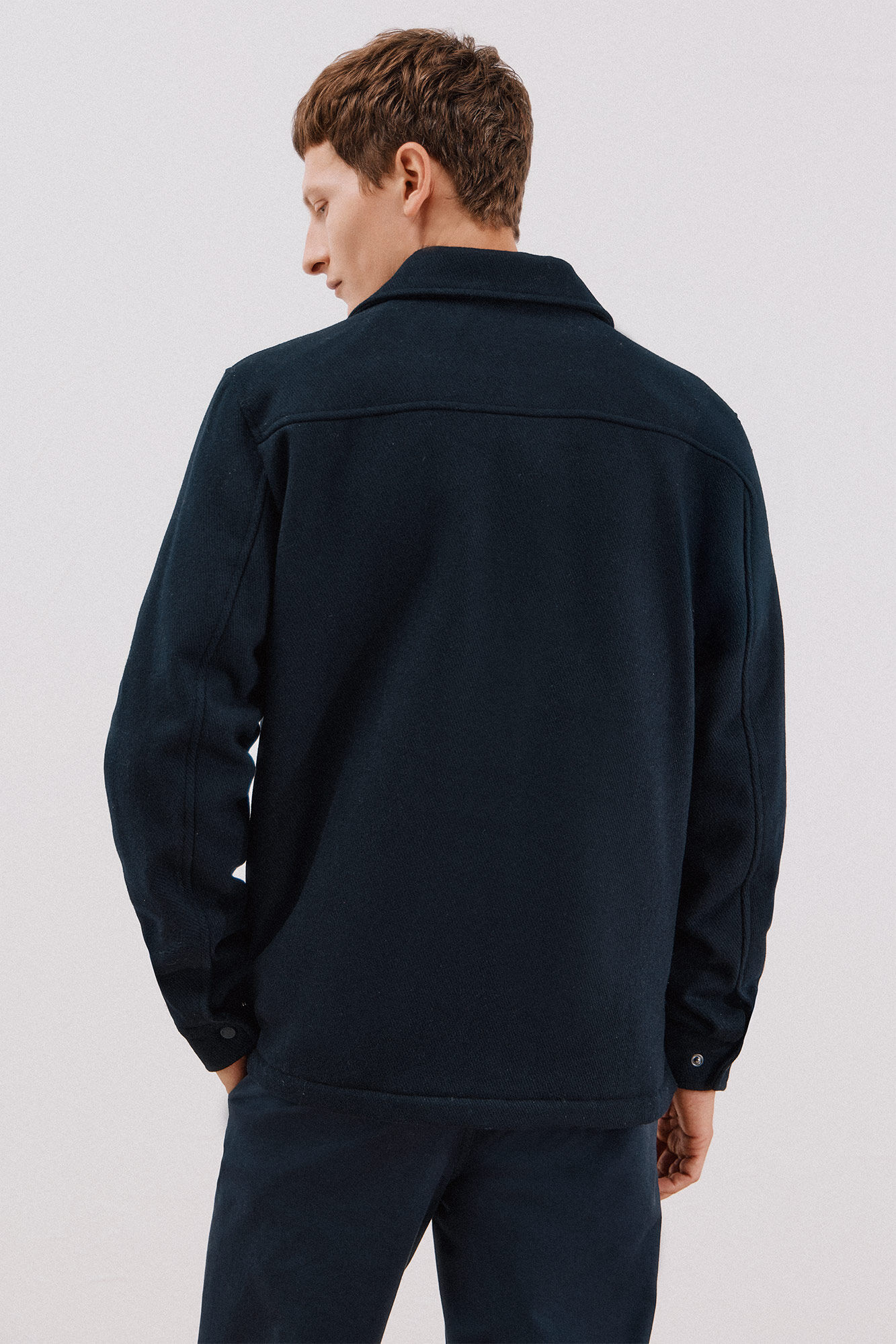 Cortefiel Wool overshirt Navy