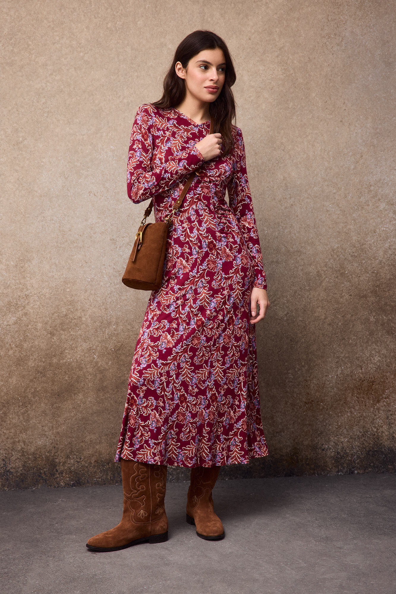 Slowlove Printed ruched dress