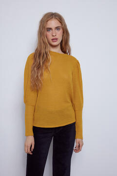 Cortefiel Jersey-knit top Gold