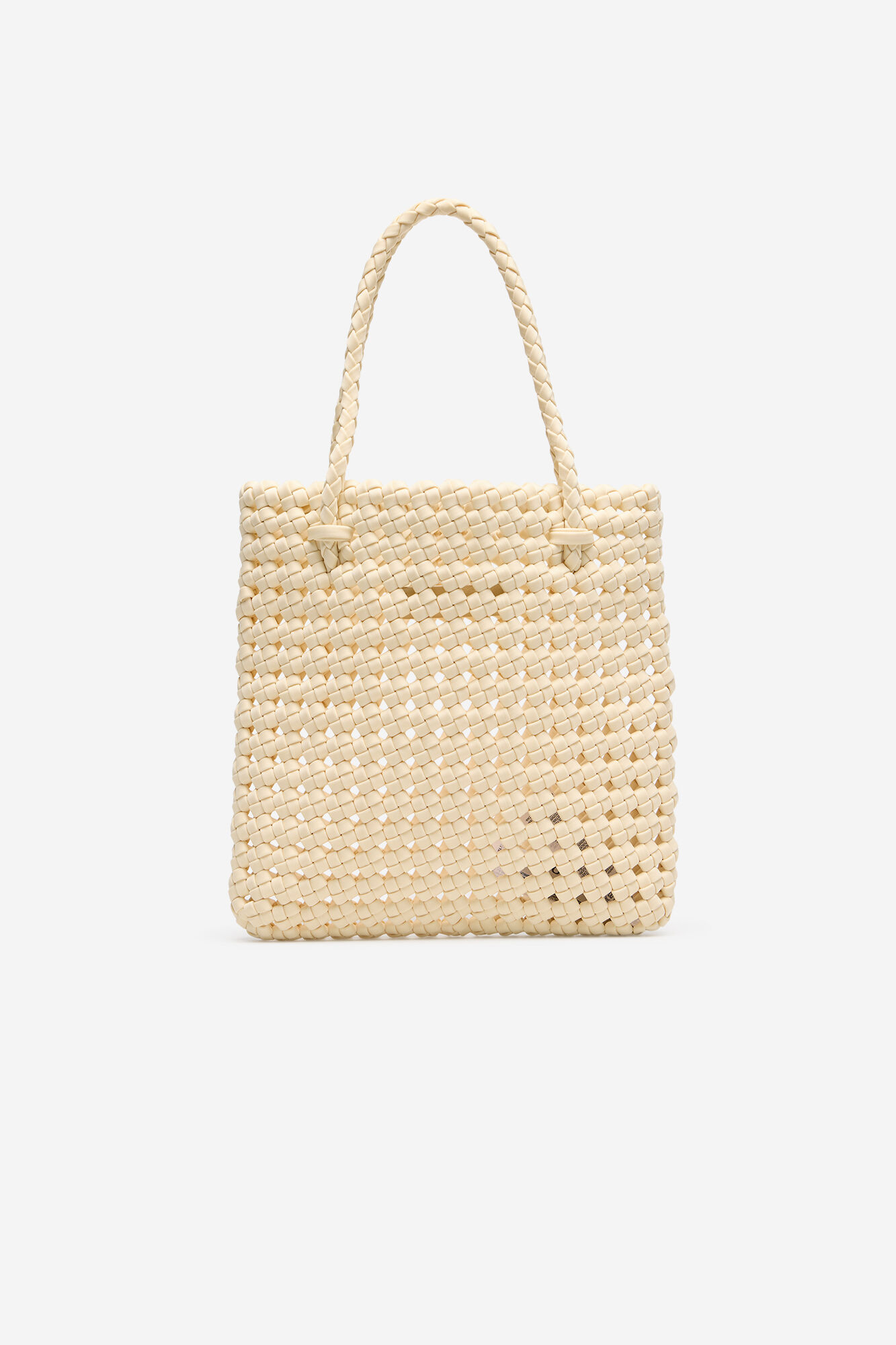 Cortefiel Fabric braided handbag Ivory