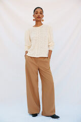 Cortefiel Rustic lace top Ivory