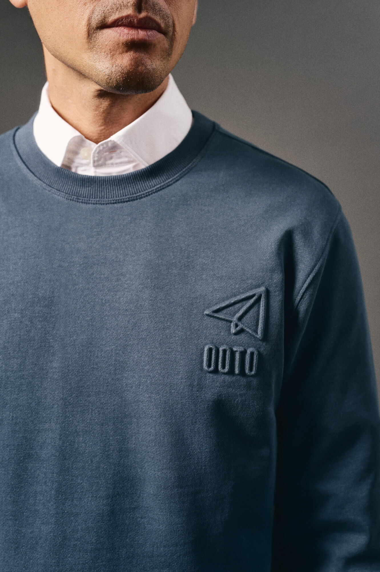 OOTO Sweatshirt com logo em relevo Azul