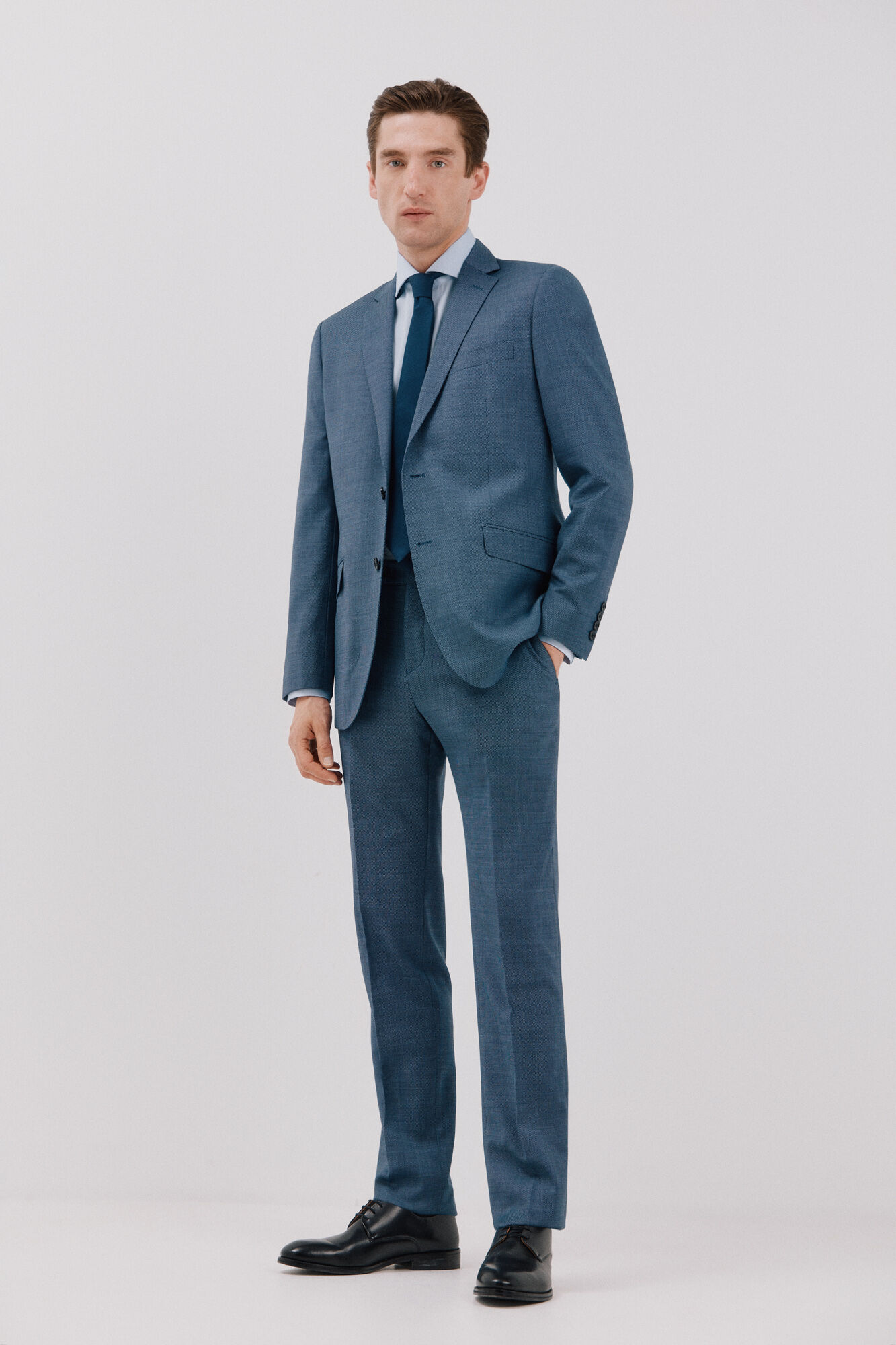 Cortefiel Coolmax&reg; birdseye weave blazer Blue