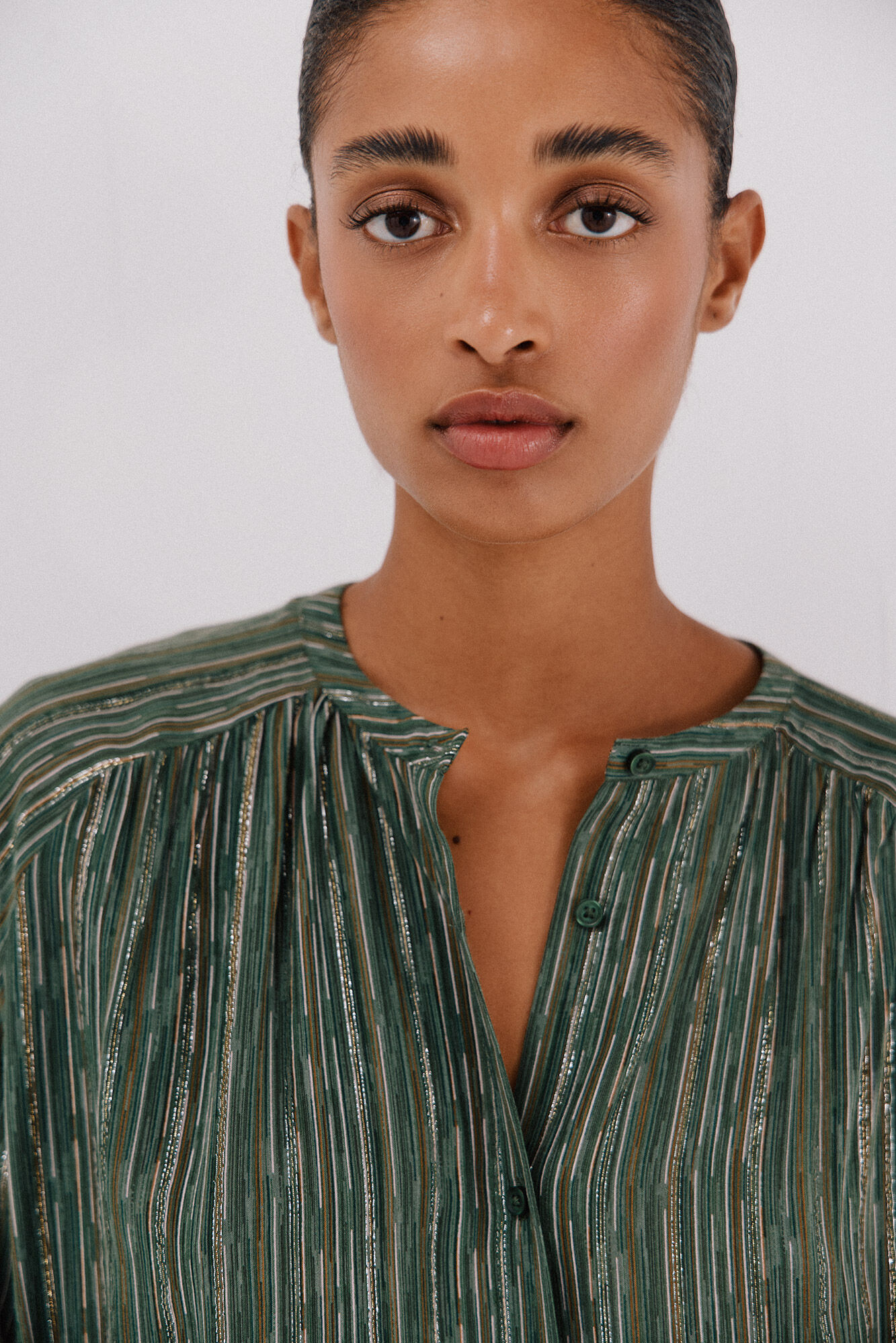 Cortefiel Blusa estampada l&uacute;rex Verde