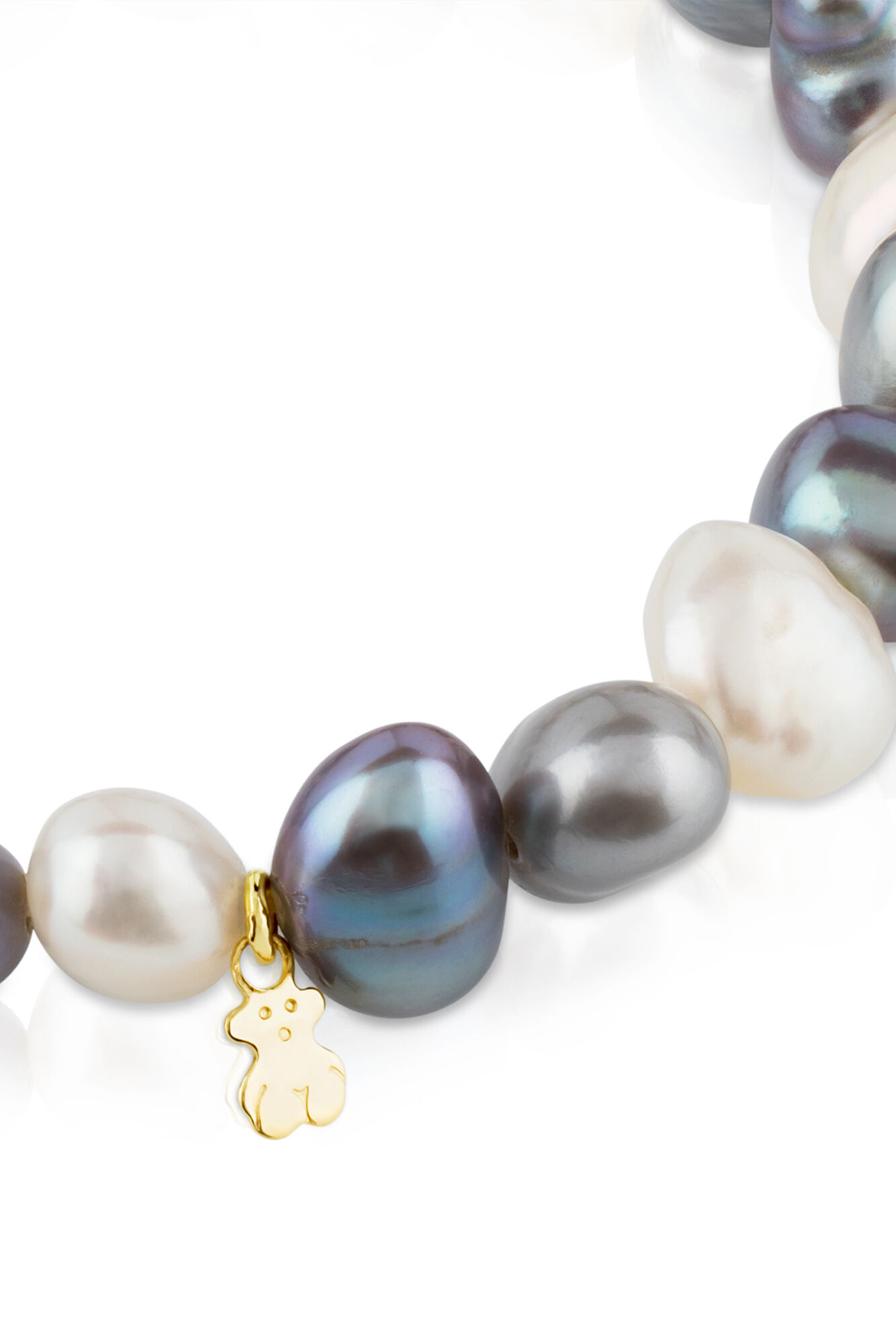 Tous Pulsera de oro y perlas cultivadas barrocas Amarillo
