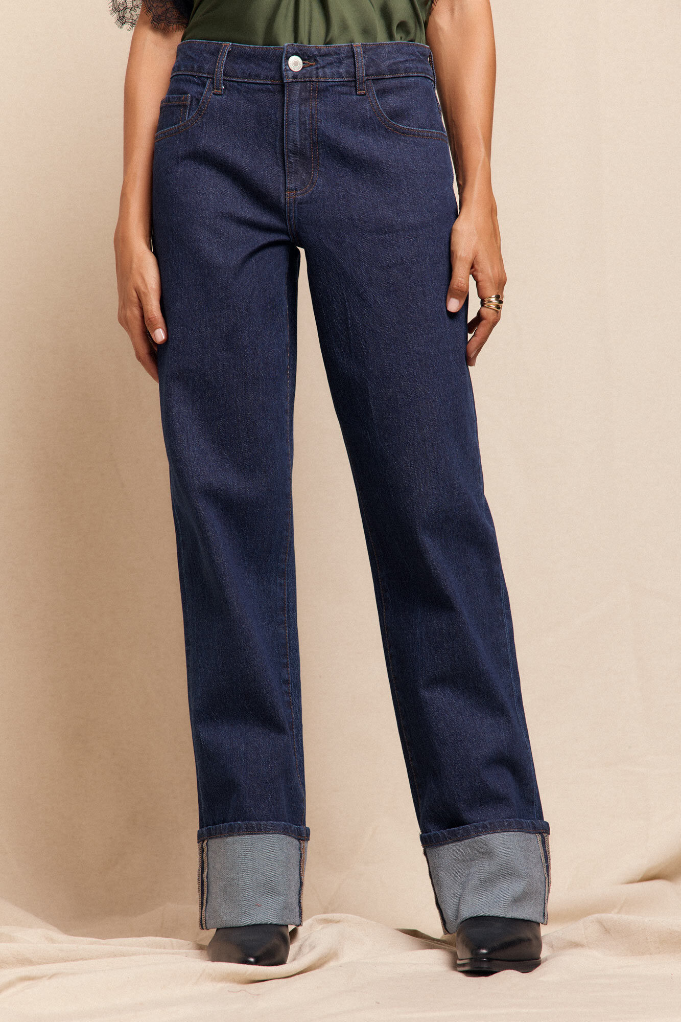 Slowlove Cal&ccedil;a jeans enrolada