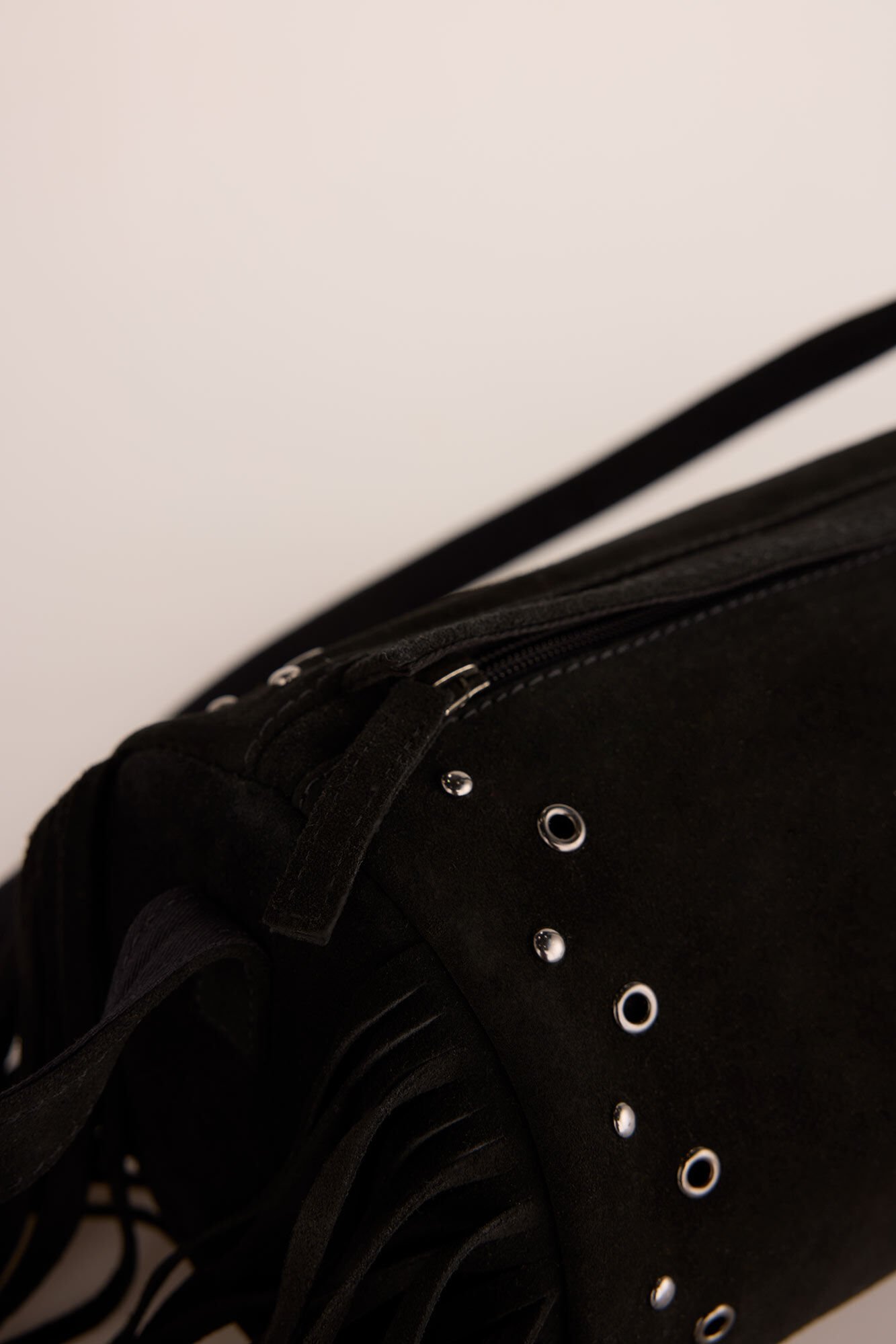 Slowlove Bolsa de barril com franjas Preto