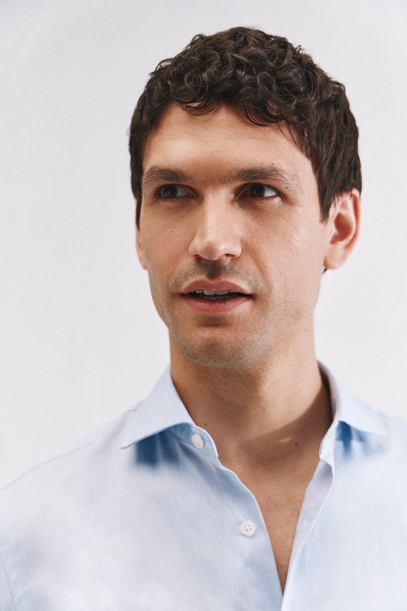 Cortefiel Plain easy-iron dress shirt Blue