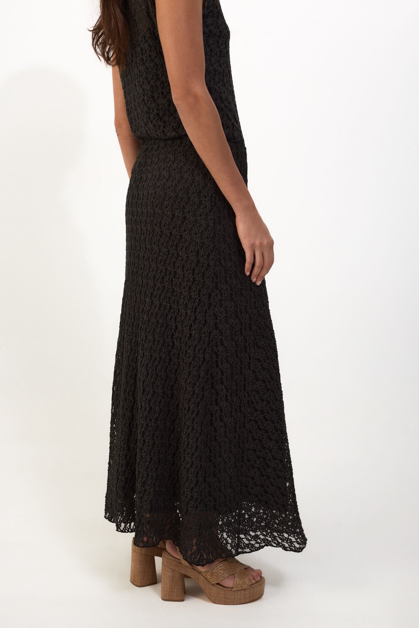 Slowlove Falda de encaje Cinzento