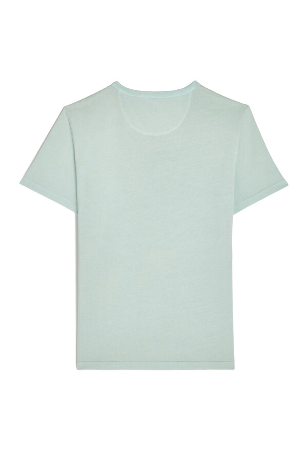 Cortefiel Printed pocket T-shirt Turquoise