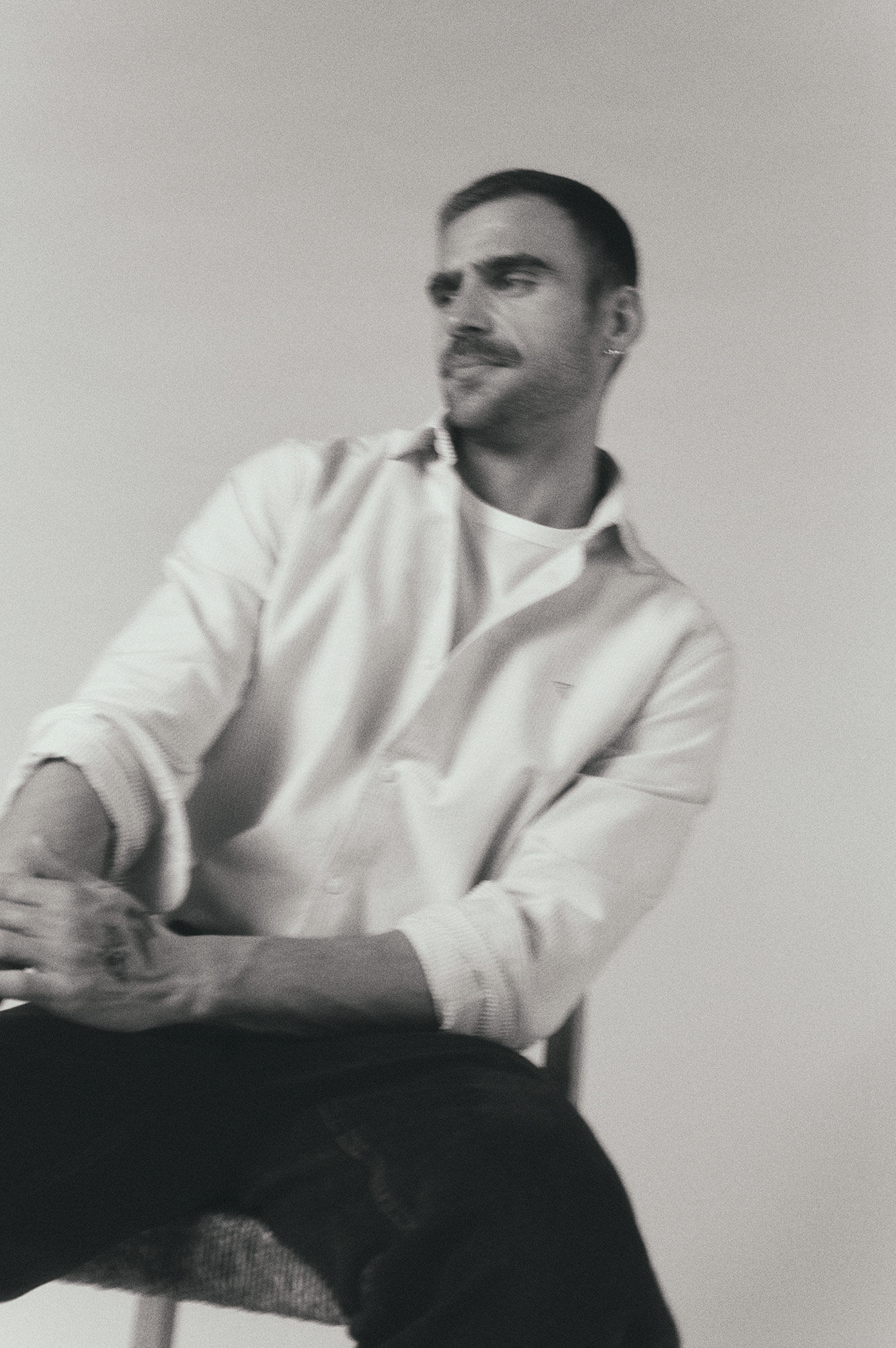 OOTO Oxford pinstriped long sleeve shirt Kaki