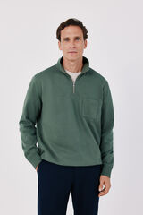 Cortefiel Zip neck sweatshirt Kaki