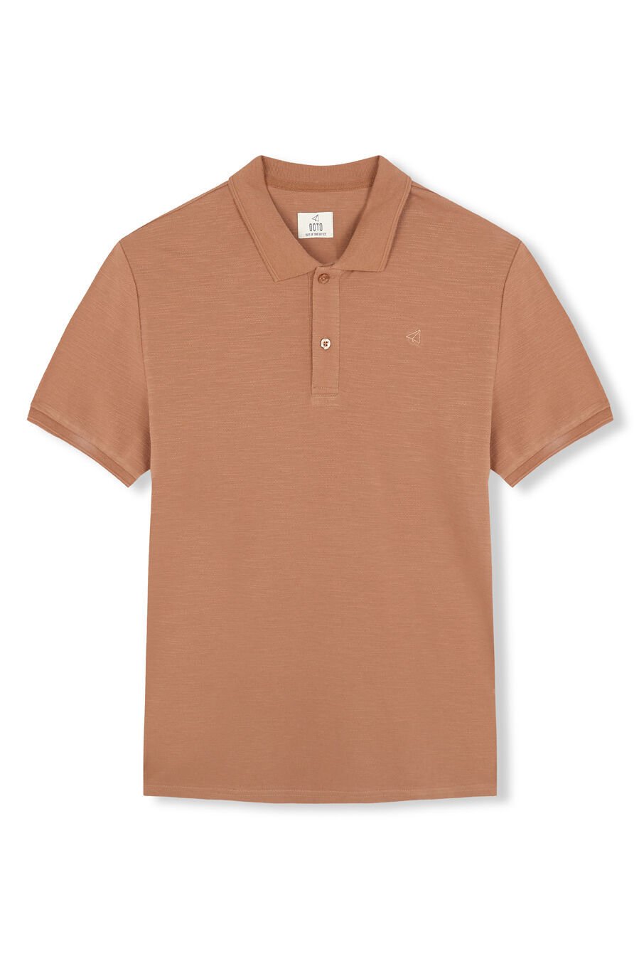 OOTO Polo piqu&eacute; slub Castanho