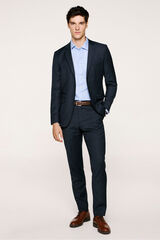 Selected Blazer xadrez slim fit Azul