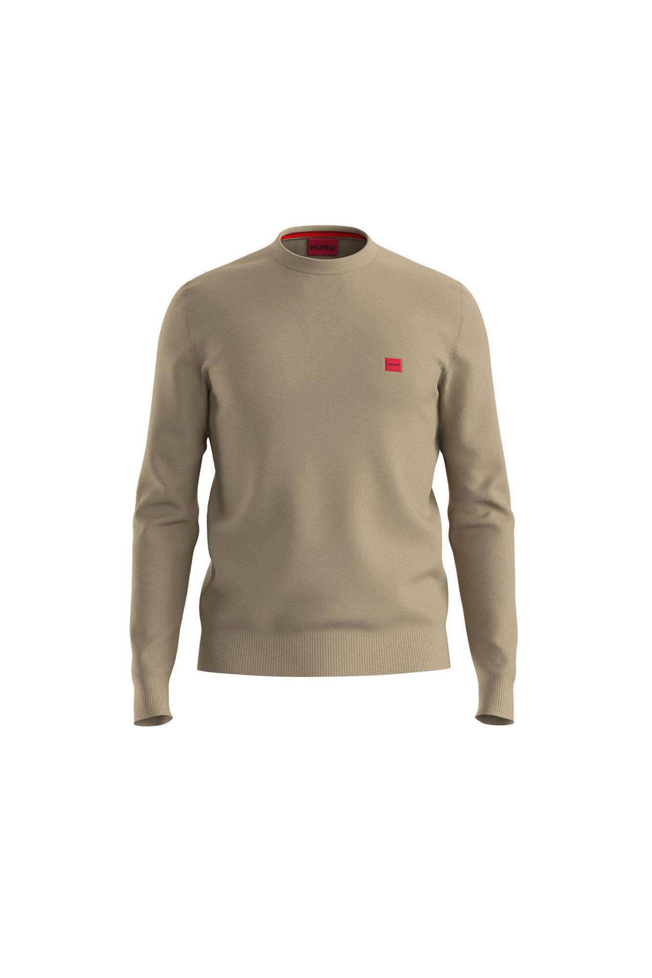 HUGO Camisola com gola redonda Tostado