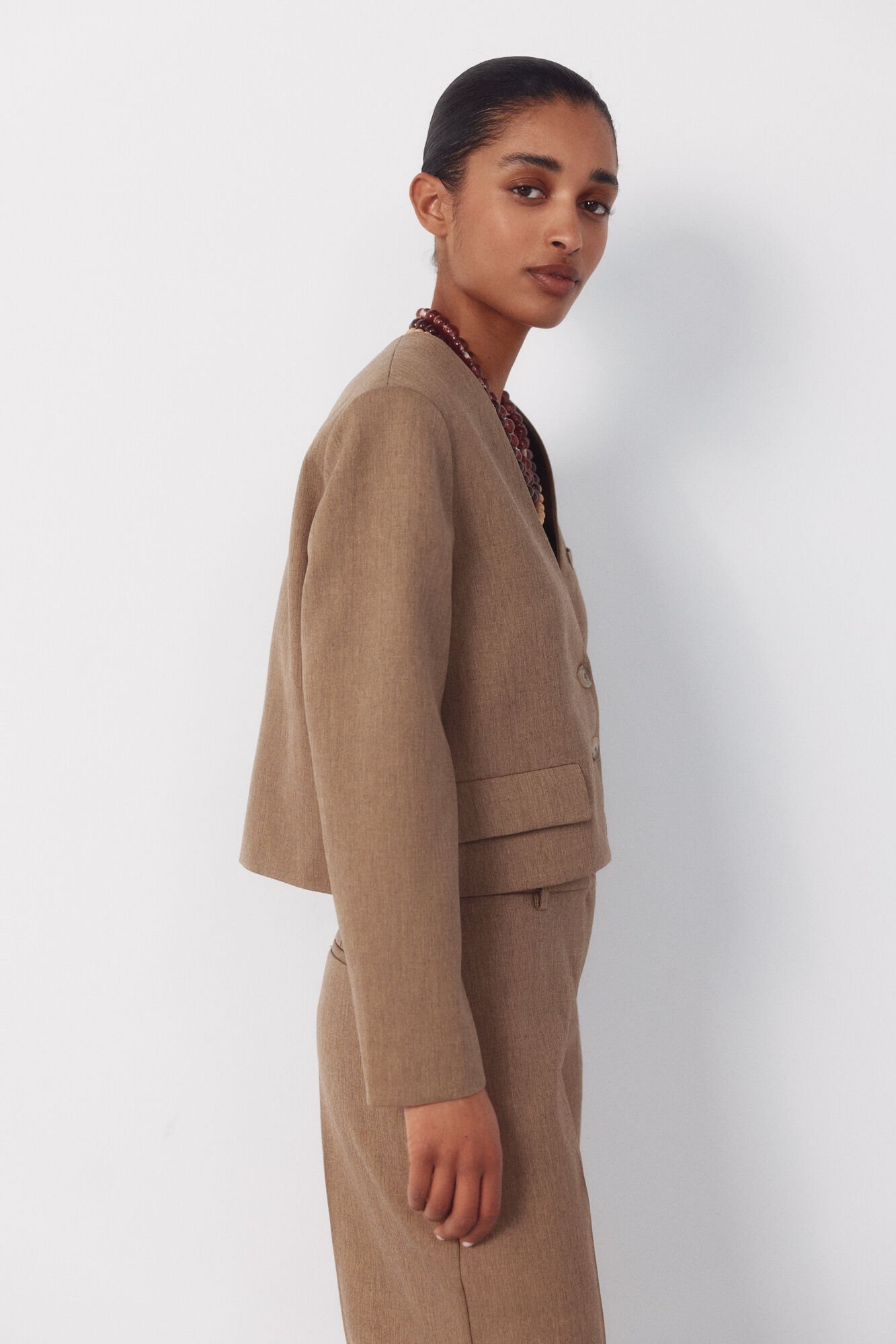 Cortefiel Short jacket Beige