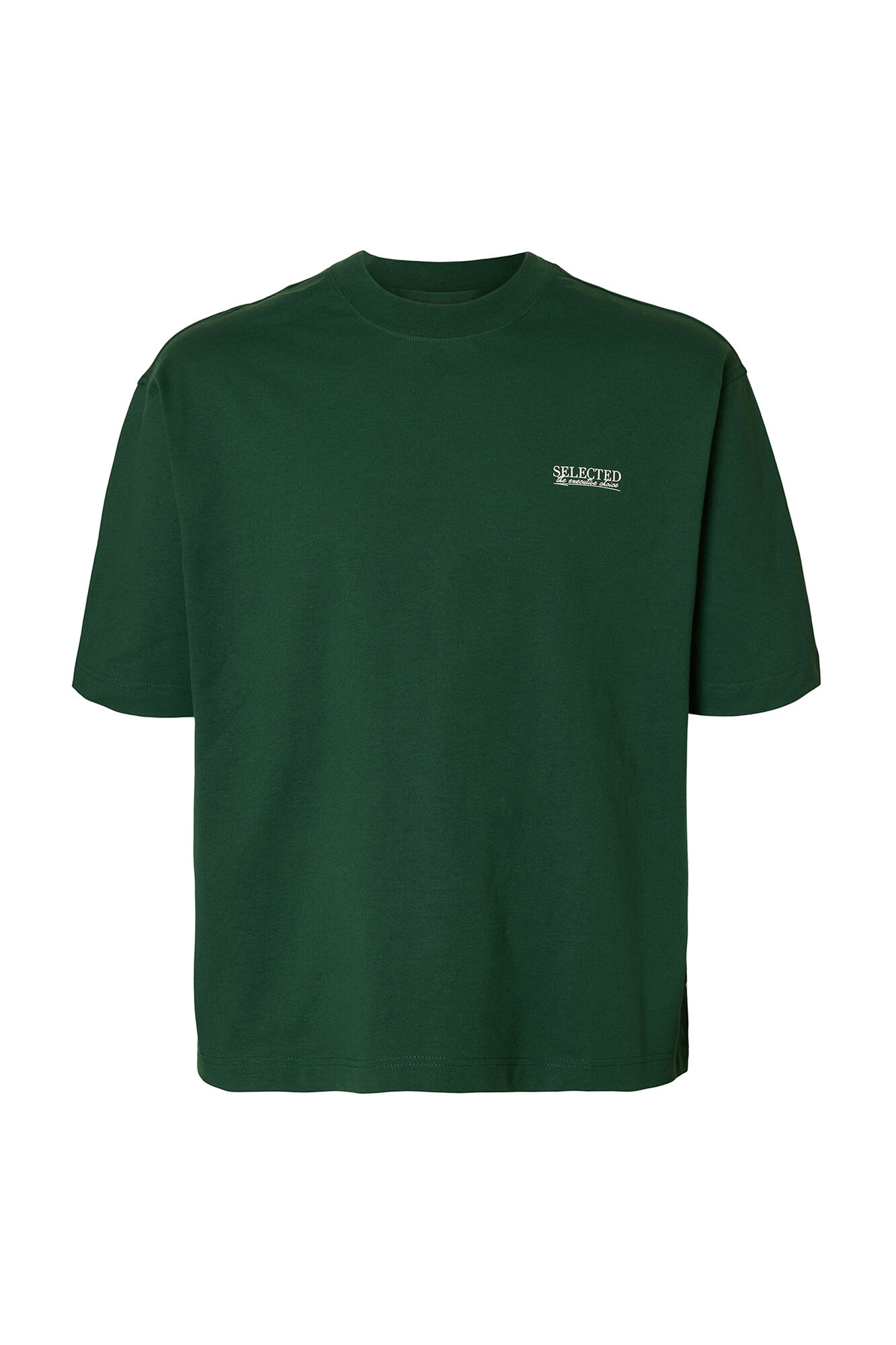 Selected Camiseta com logo de T-shirt de manga curta   Verde