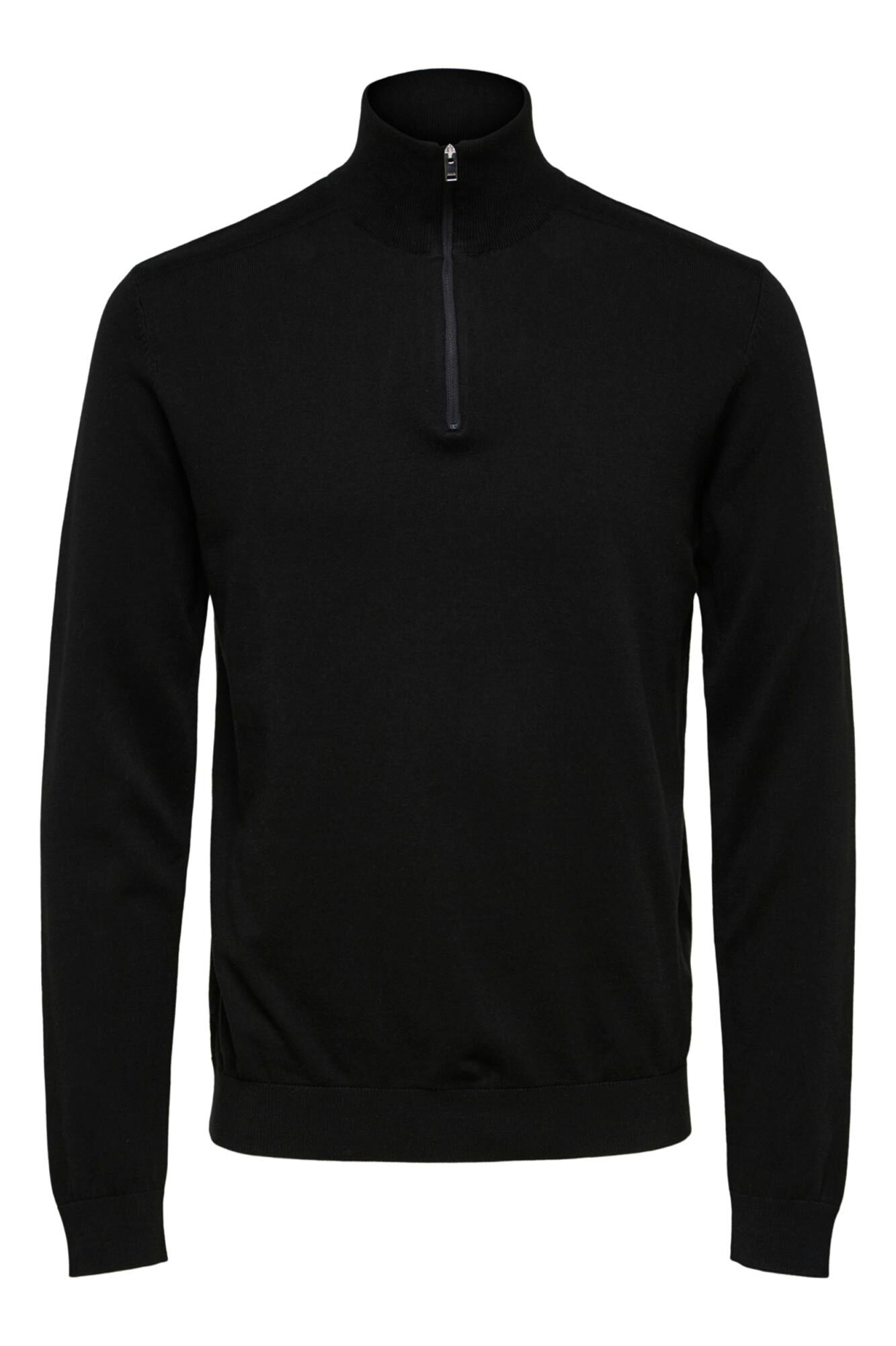 Selected 100% cotton stockings zip fastening jumper . Black