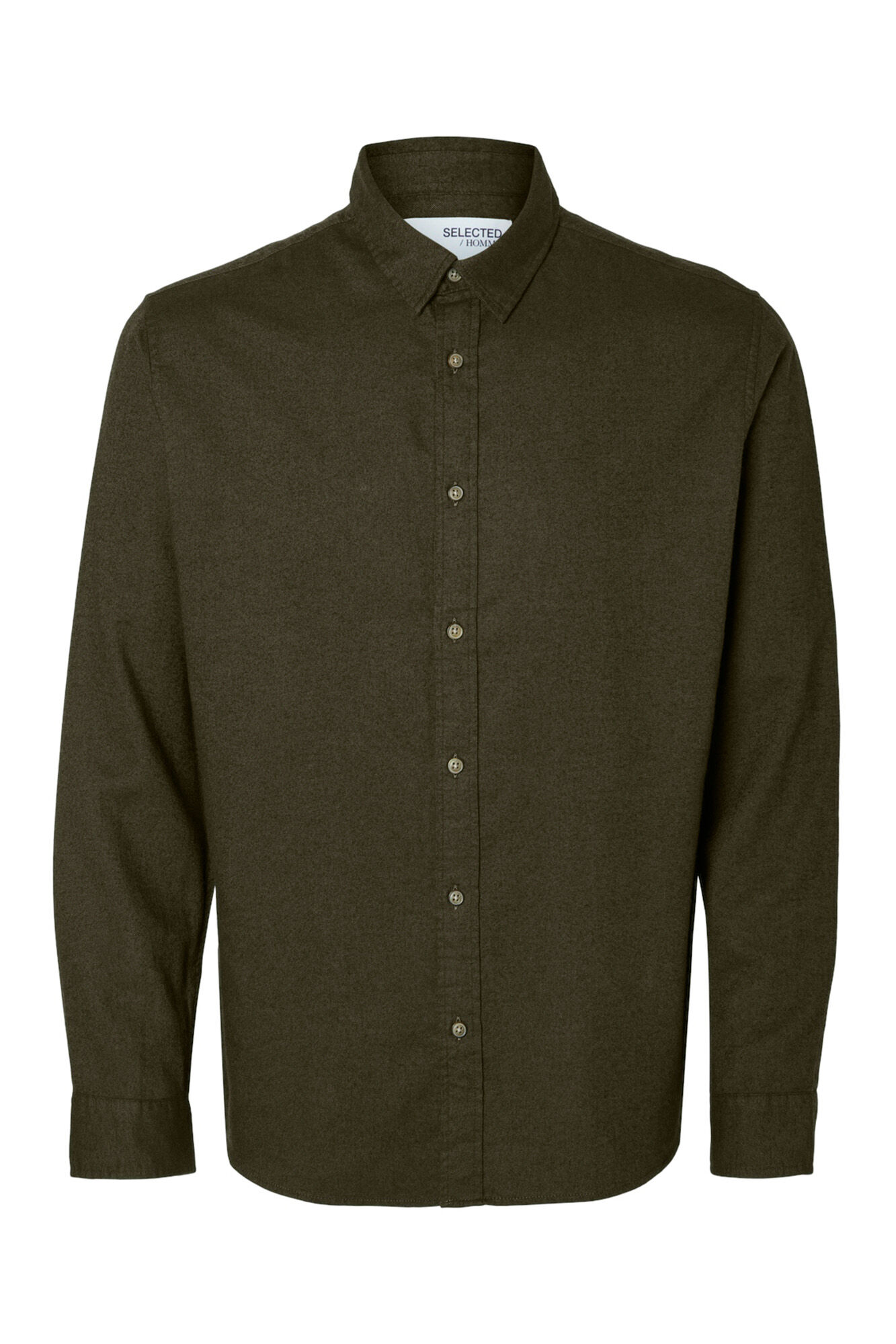 Selected Camisa de manga comprida com corte slim Verde