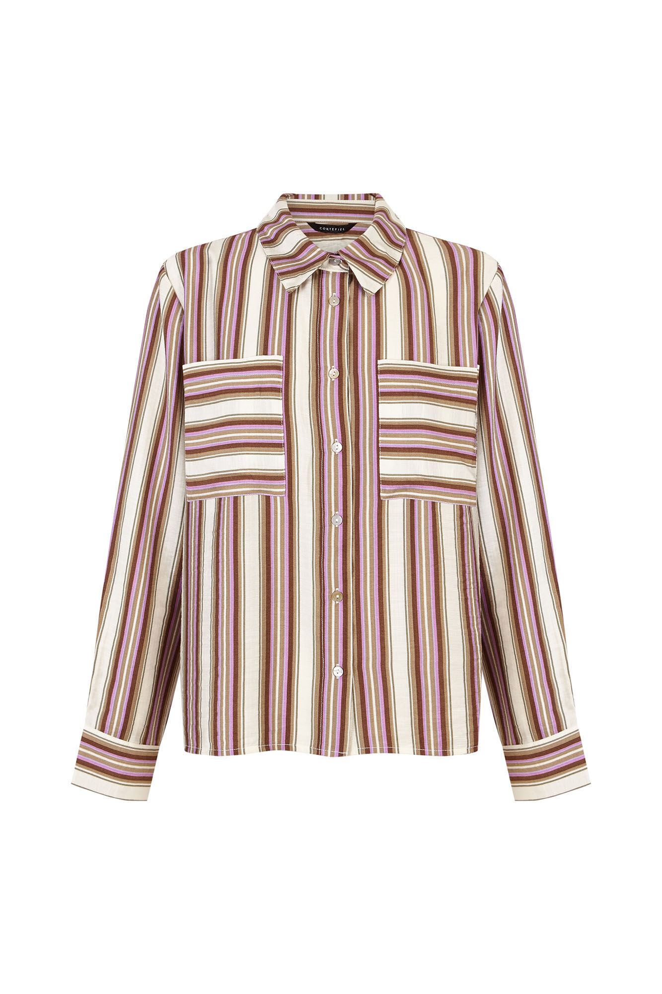 Cortefiel Striped shirt Printed brown
