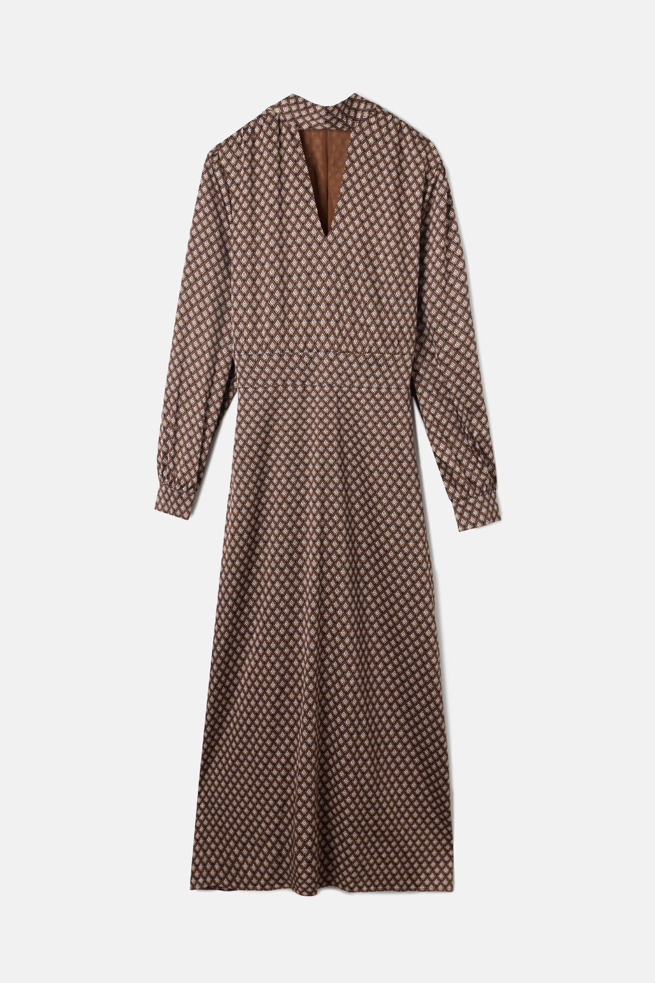 Silbon Satin midi dress Brown