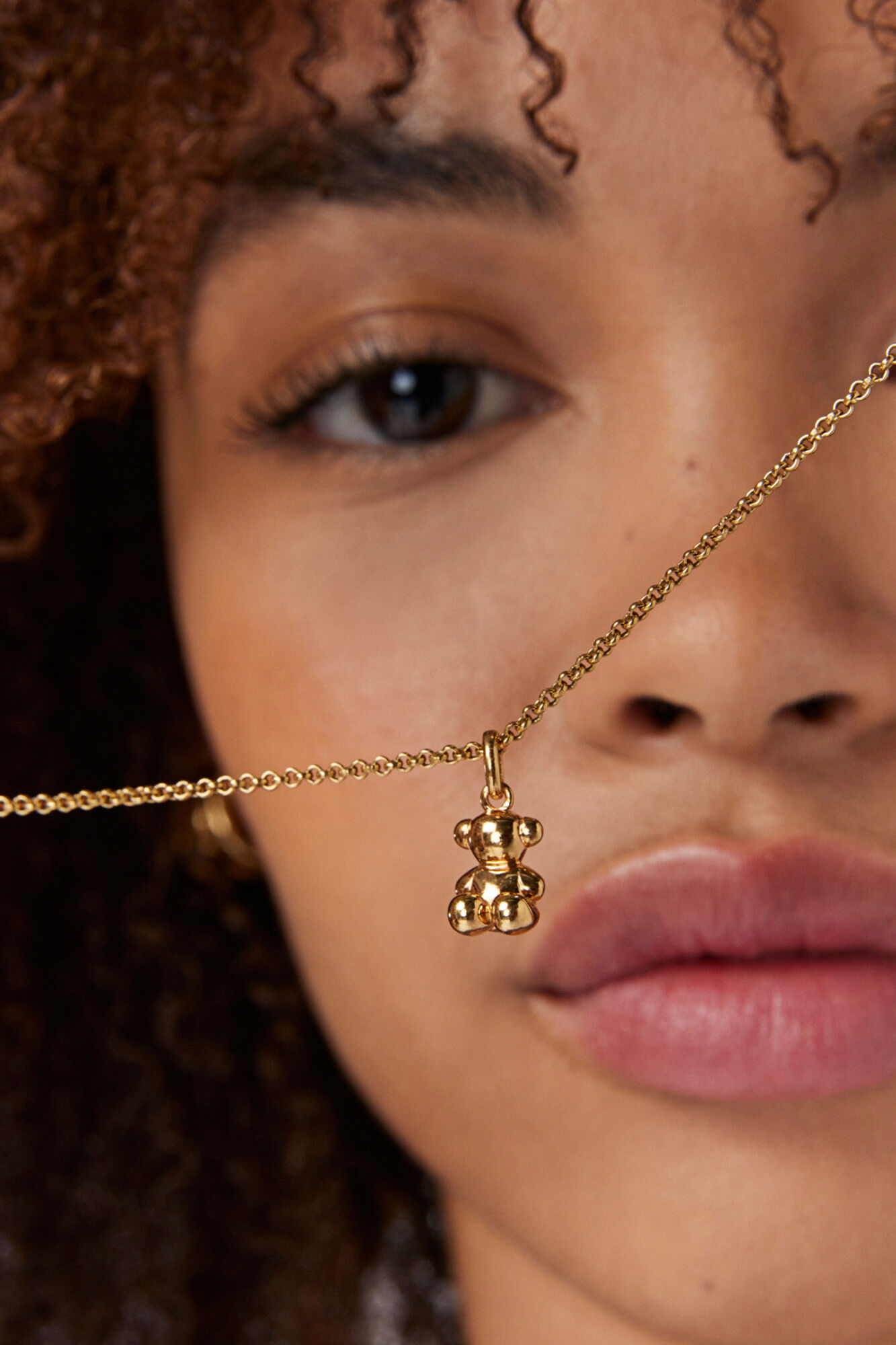 Tous Colgante oso de plata vermeil Amarillo