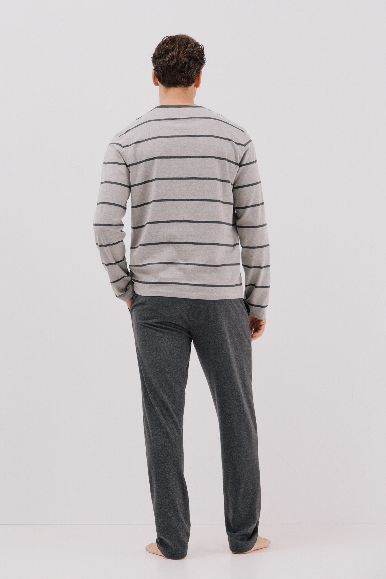 Cortefiel Conjunto de pijama malha Cinzento