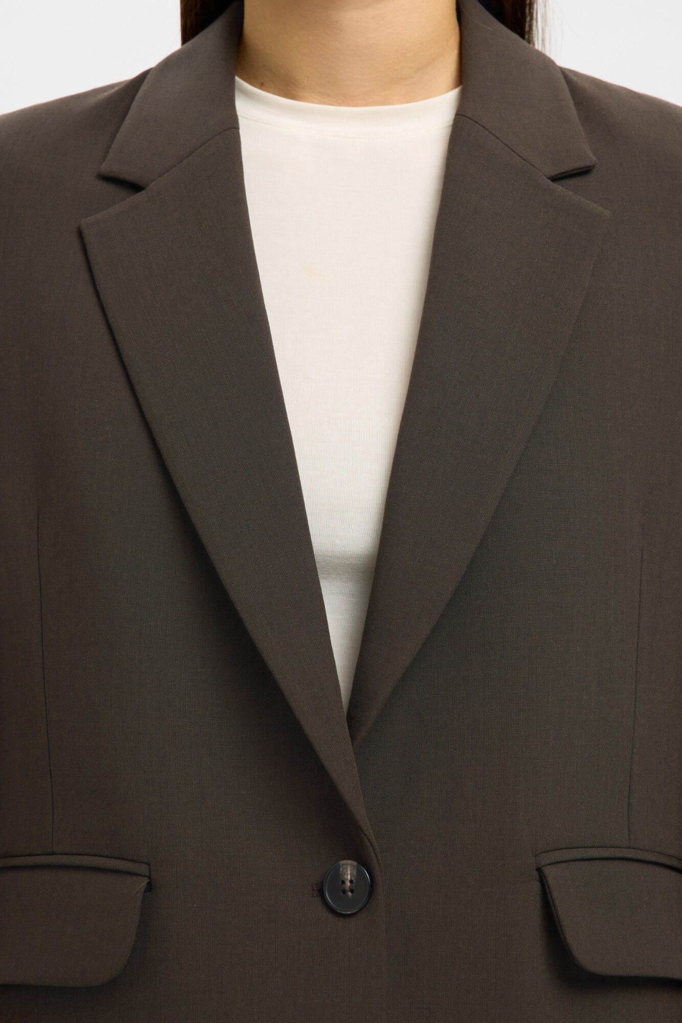 Selected Relaxed fit blazer Dark brown