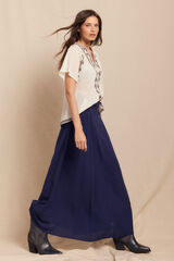 Slowlove Saia midi evasé Azul