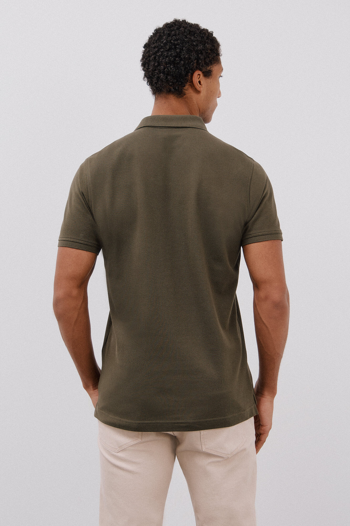 Cortefiel Essential slim polo shirt Kaki