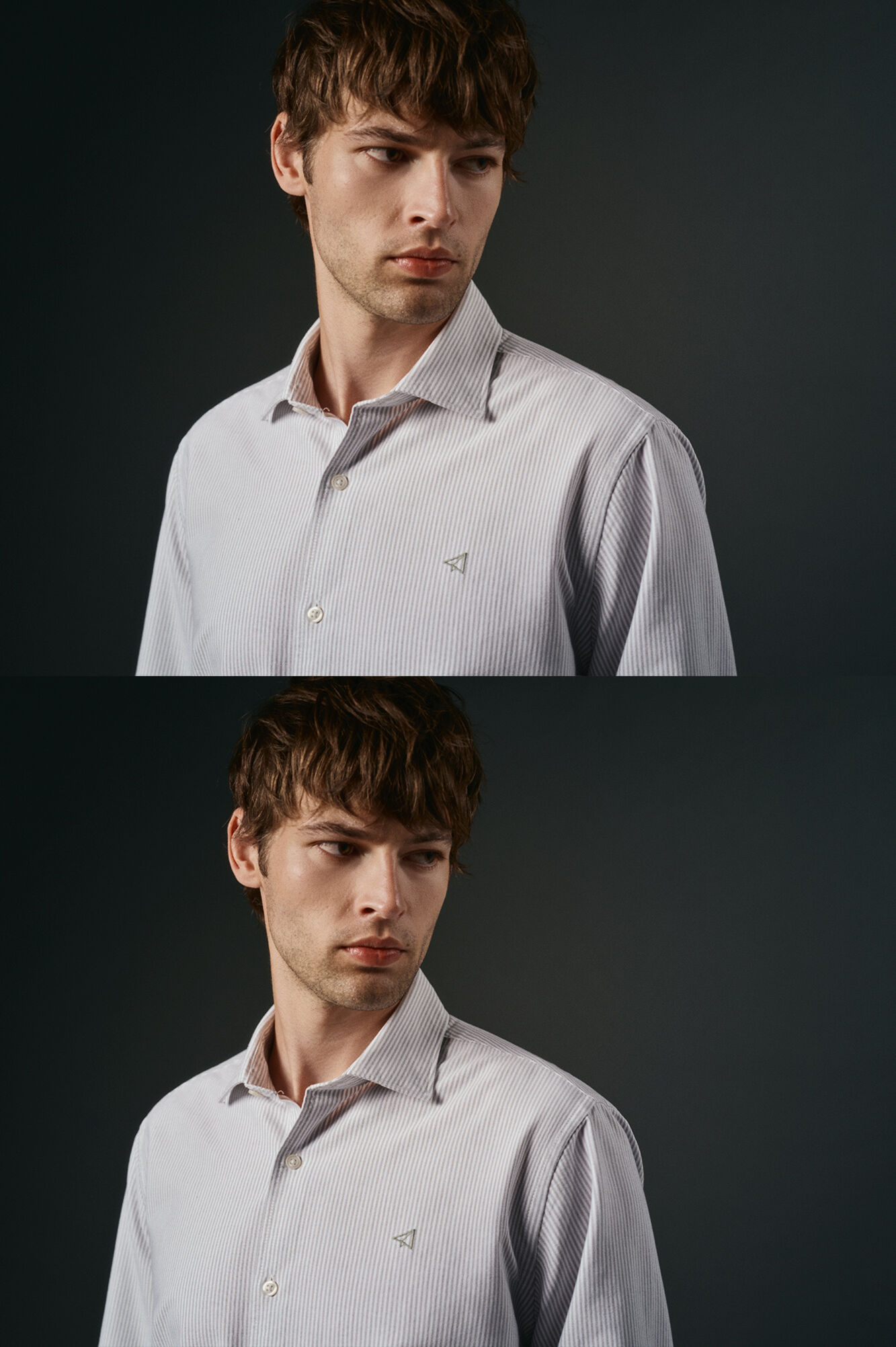 OOTO Camisa oxford riscas Verde