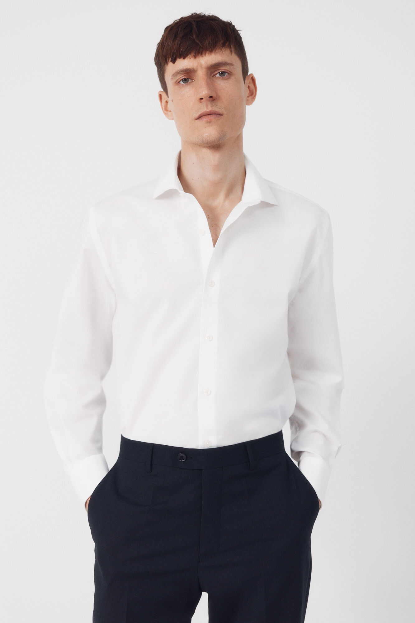 Cortefiel Slim fit easy-iron ottoman dress shirt