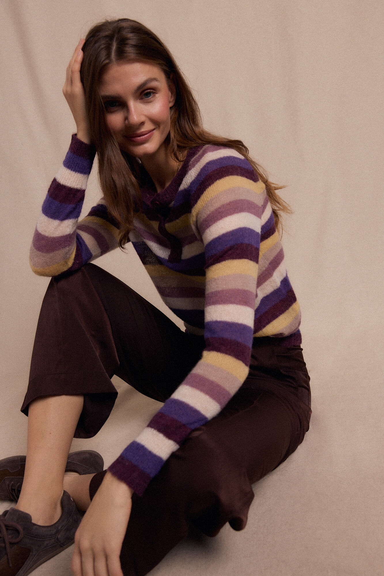 Slowlove Jersey botones rayas