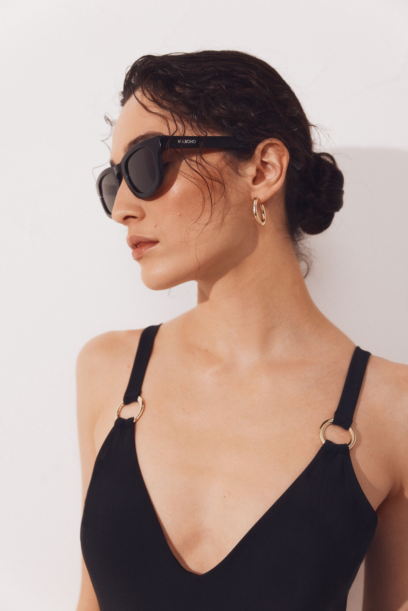 Cortefiel Fato de banho shapewear/moldador de argolas Preto
