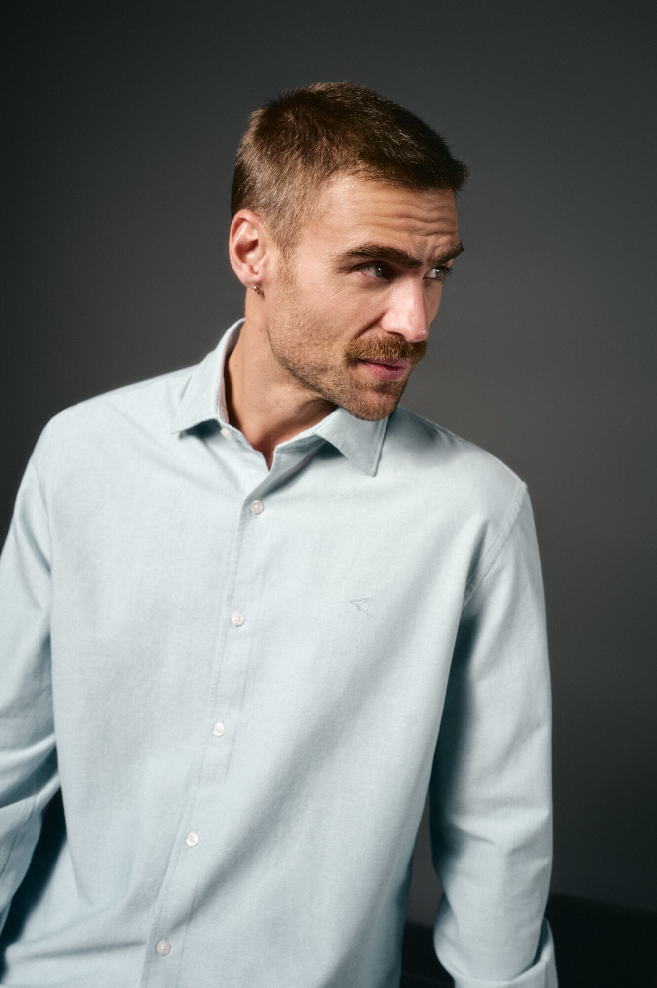 OOTO Camisa oxford lisa Azul