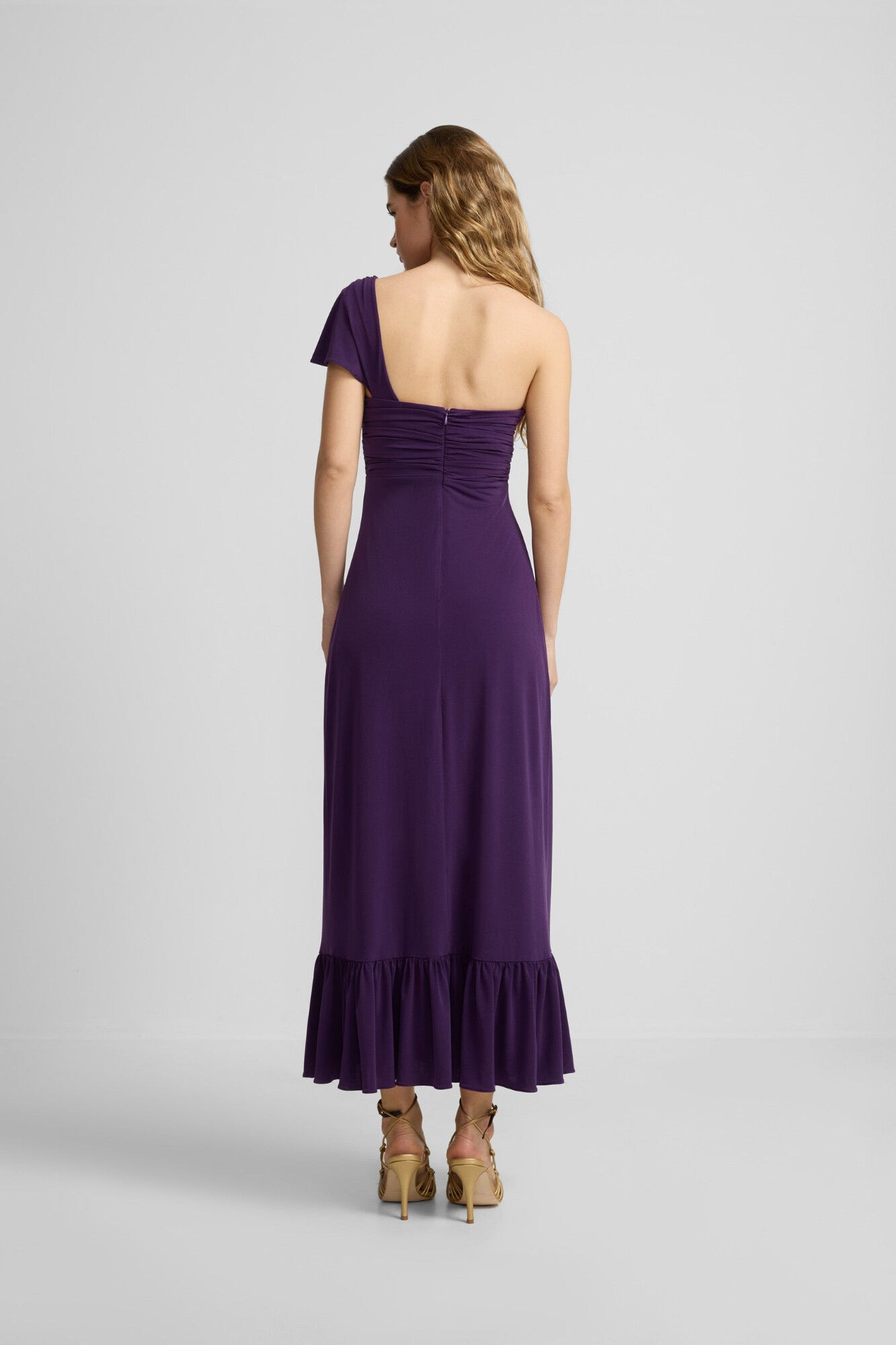 Silbon Vestido de malha assim&eacute;trico  Roxo