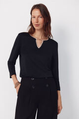 Cortefiel Top teardrop contrast Black