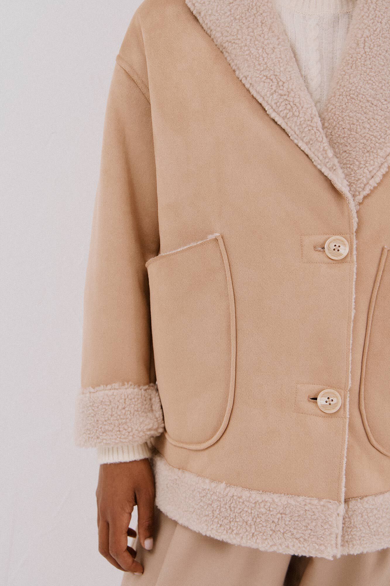 Cortefiel Double-sided effect jacket Beige