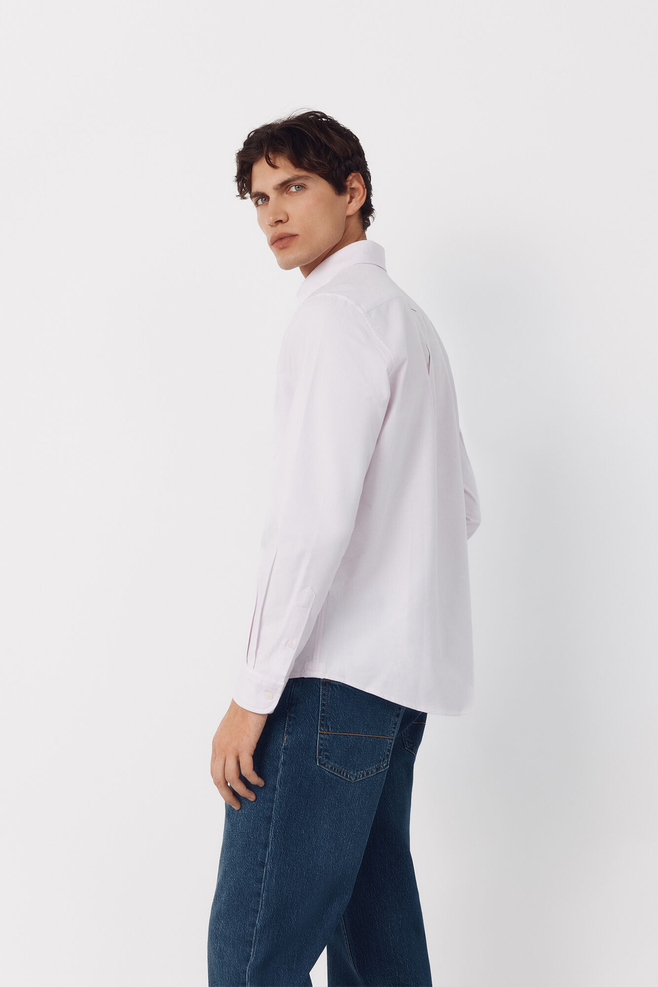 Cortefiel Camisa oxford listrada com vela