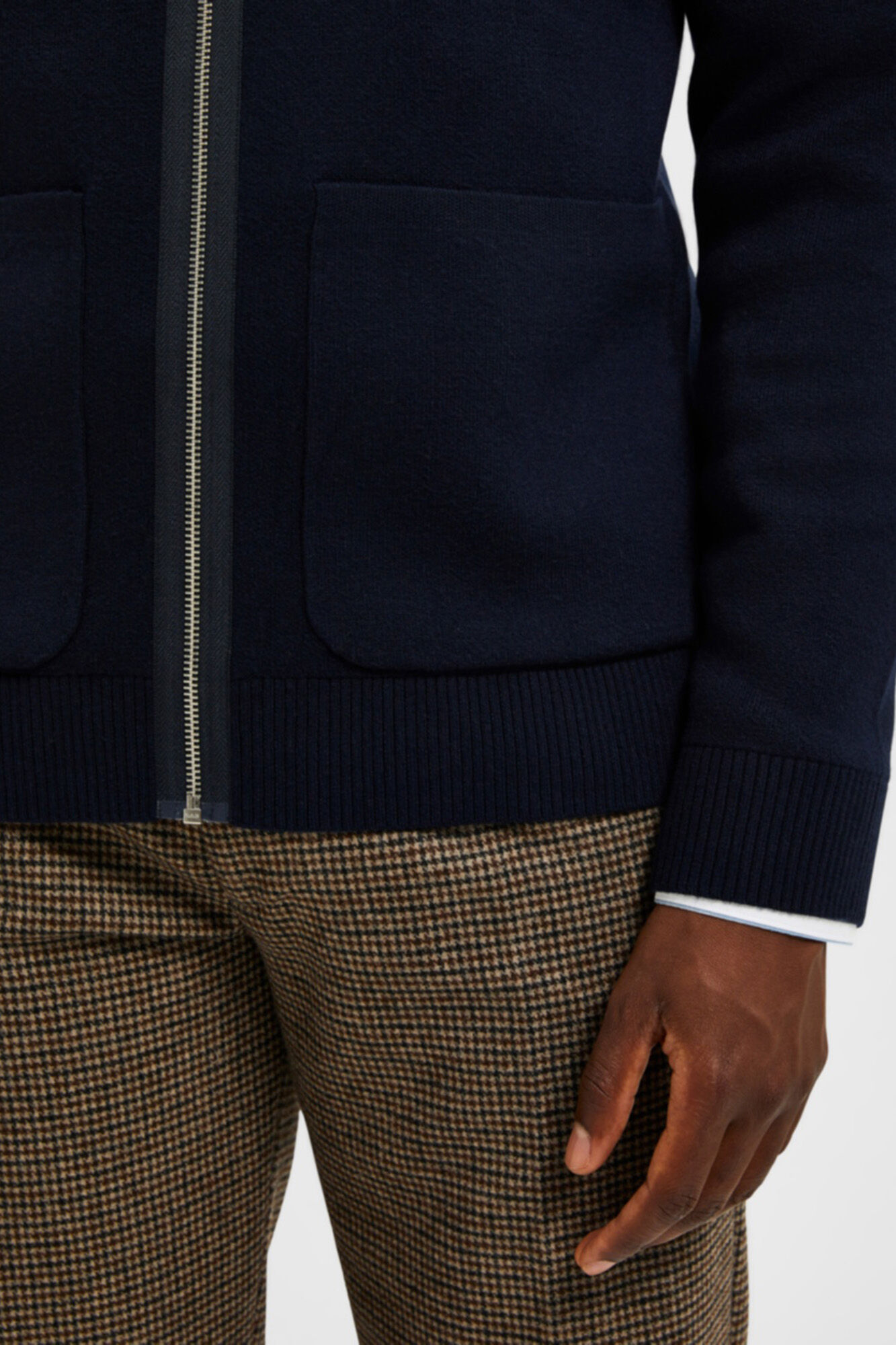 Selected Zipped cardigan Grey