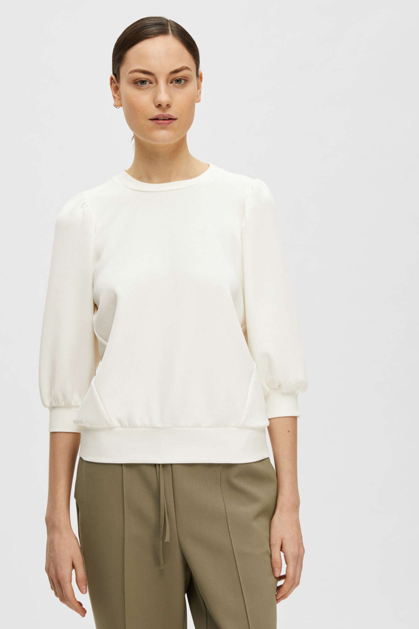 Selected Blusa com manga top Branco