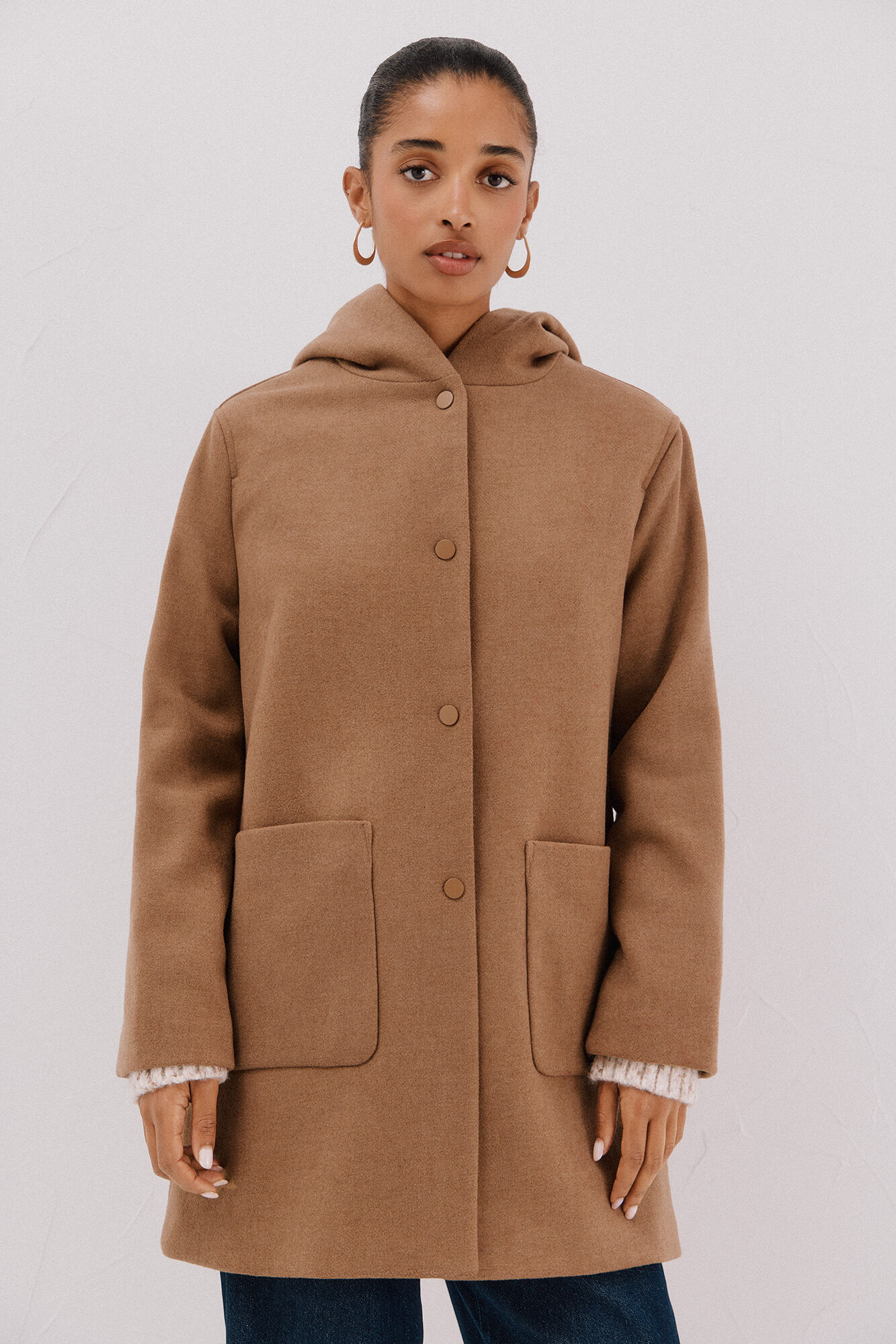 Cortefiel Hooded hood Beige