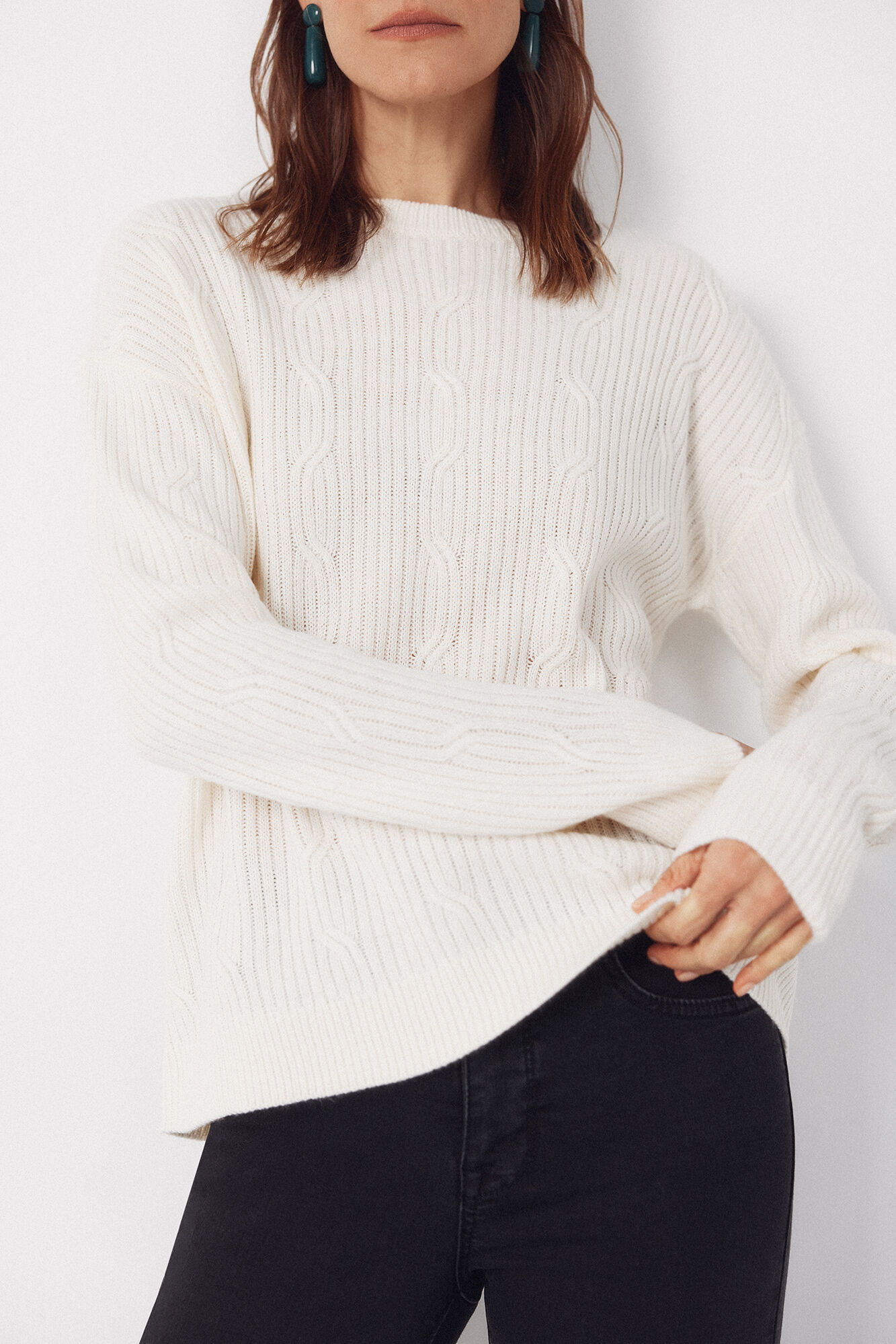 Cortefiel Soft feel jumper Ivory