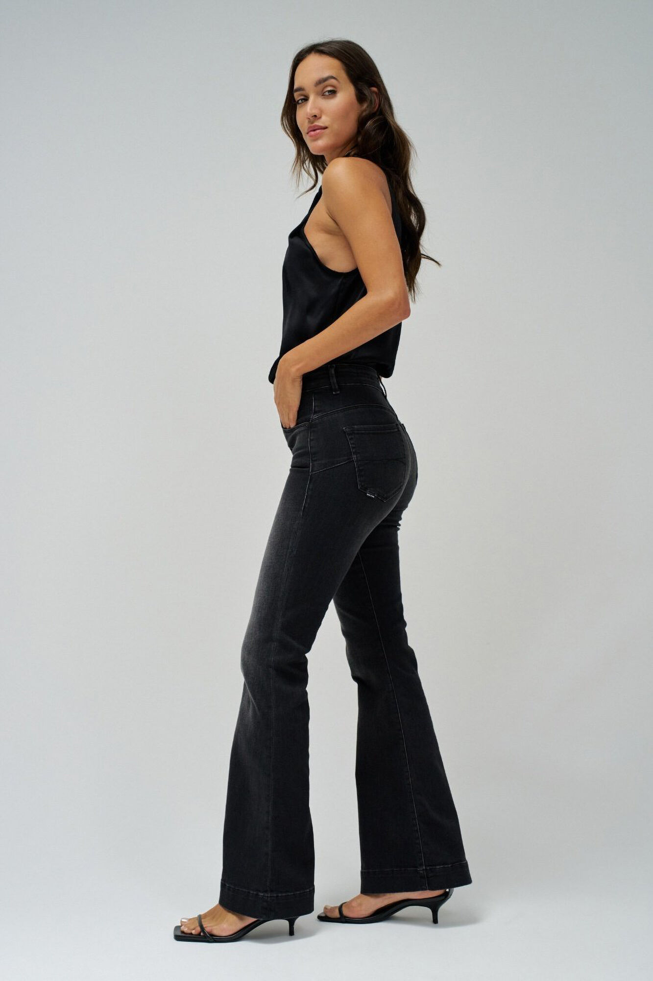 Salsa Jeans Cal&ccedil;a jeans flare push-in Faith Preto