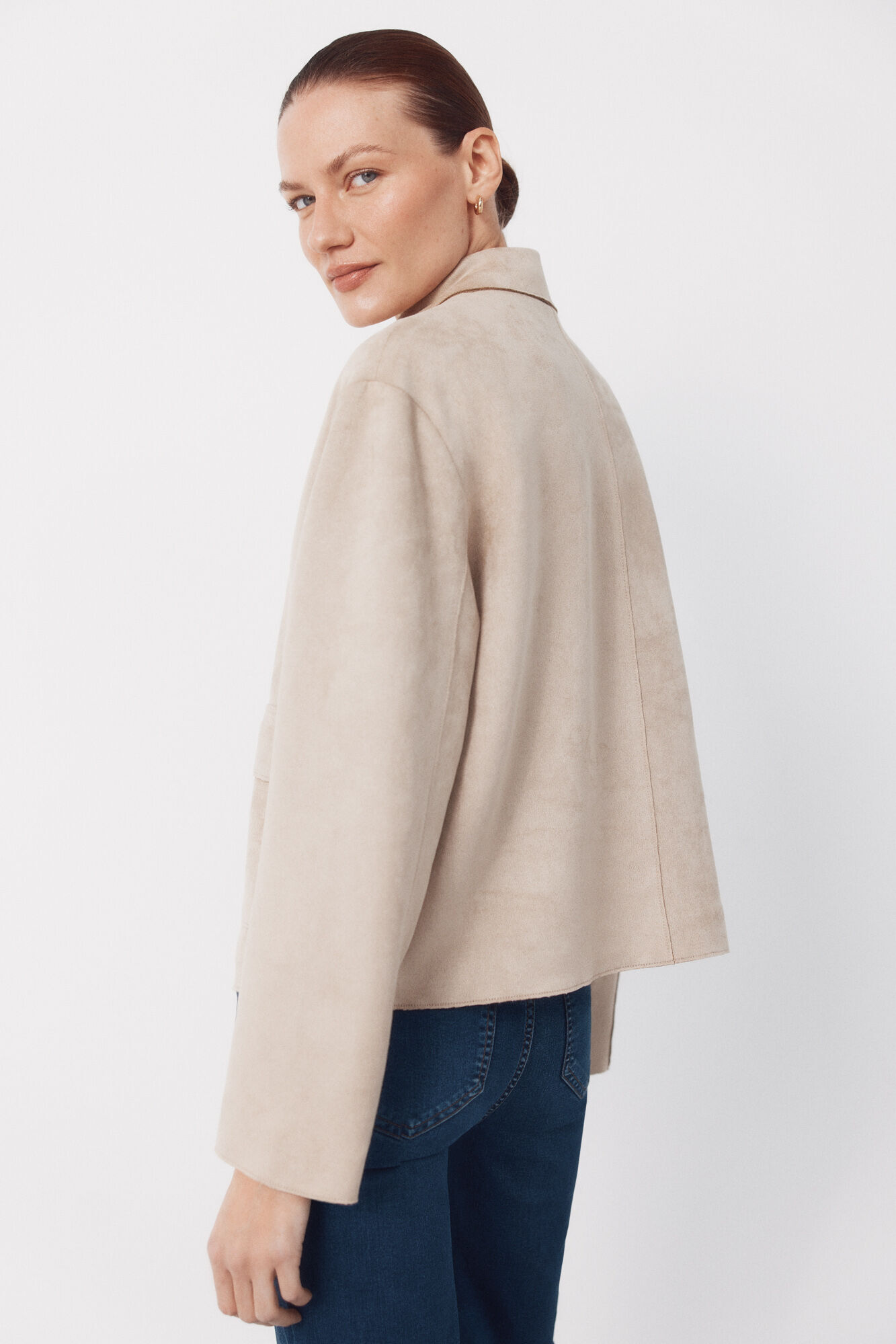 Cortefiel Chaqueta tejido efecto ante Marfil