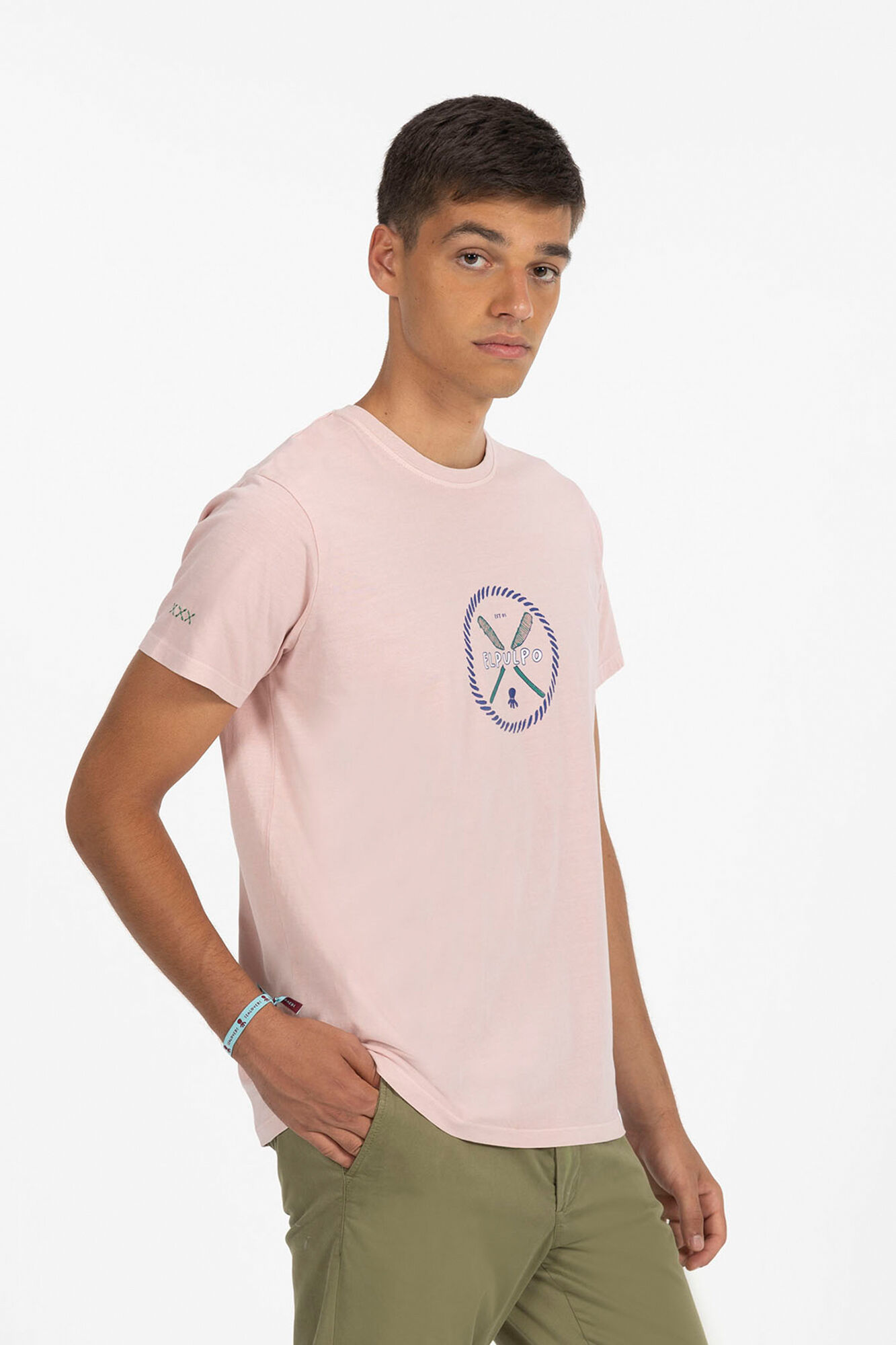 elPulpo Camiseta estampado relieve remos EP Rosa