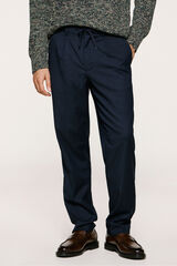 Selected Calças plissadas casuais Azul