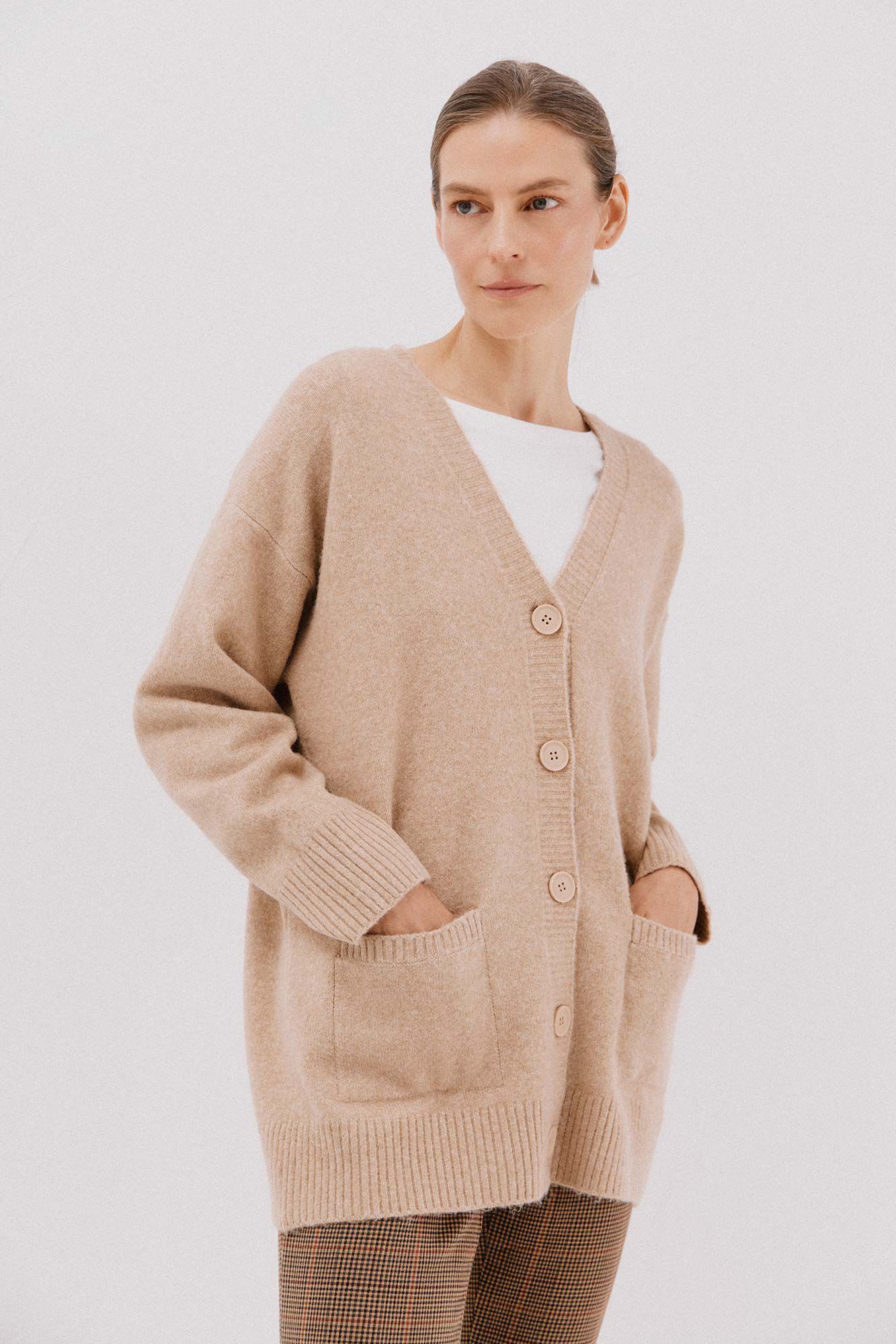 Cortefiel Cardigan longo com bolsos