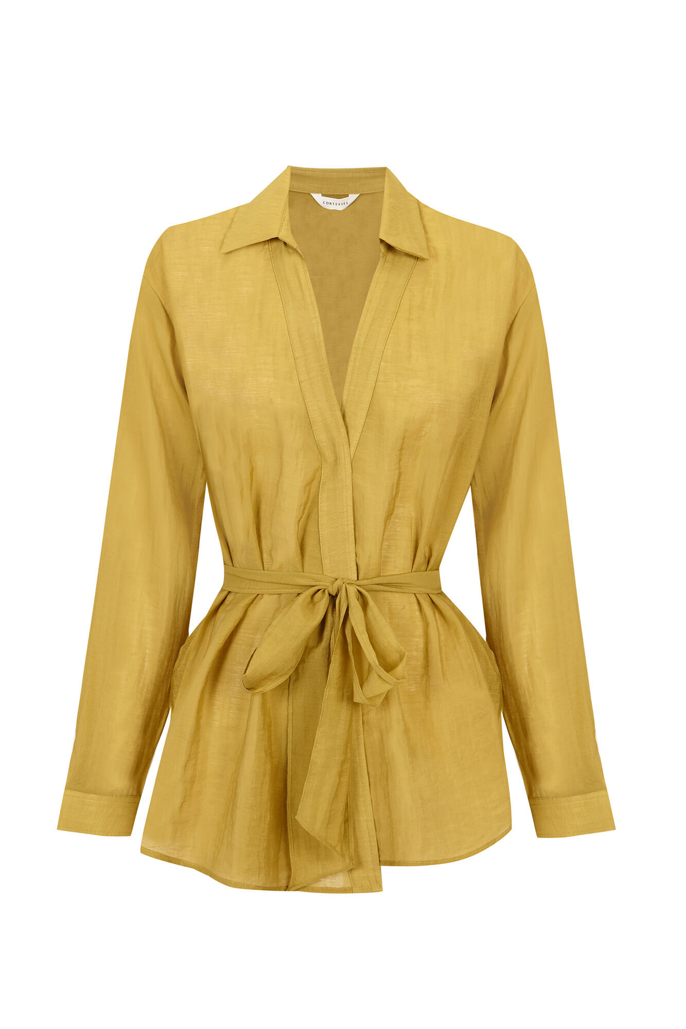 Cortefiel Lightweight wrap blouse Yellow